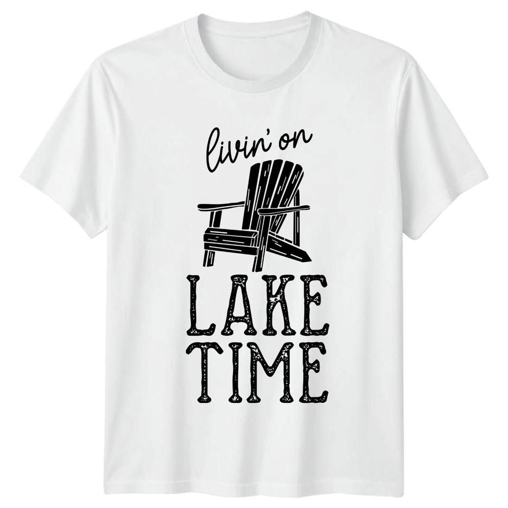 Livin On Lake Time Adirondack Chair Nature TShirt For Unisex And Unisex S