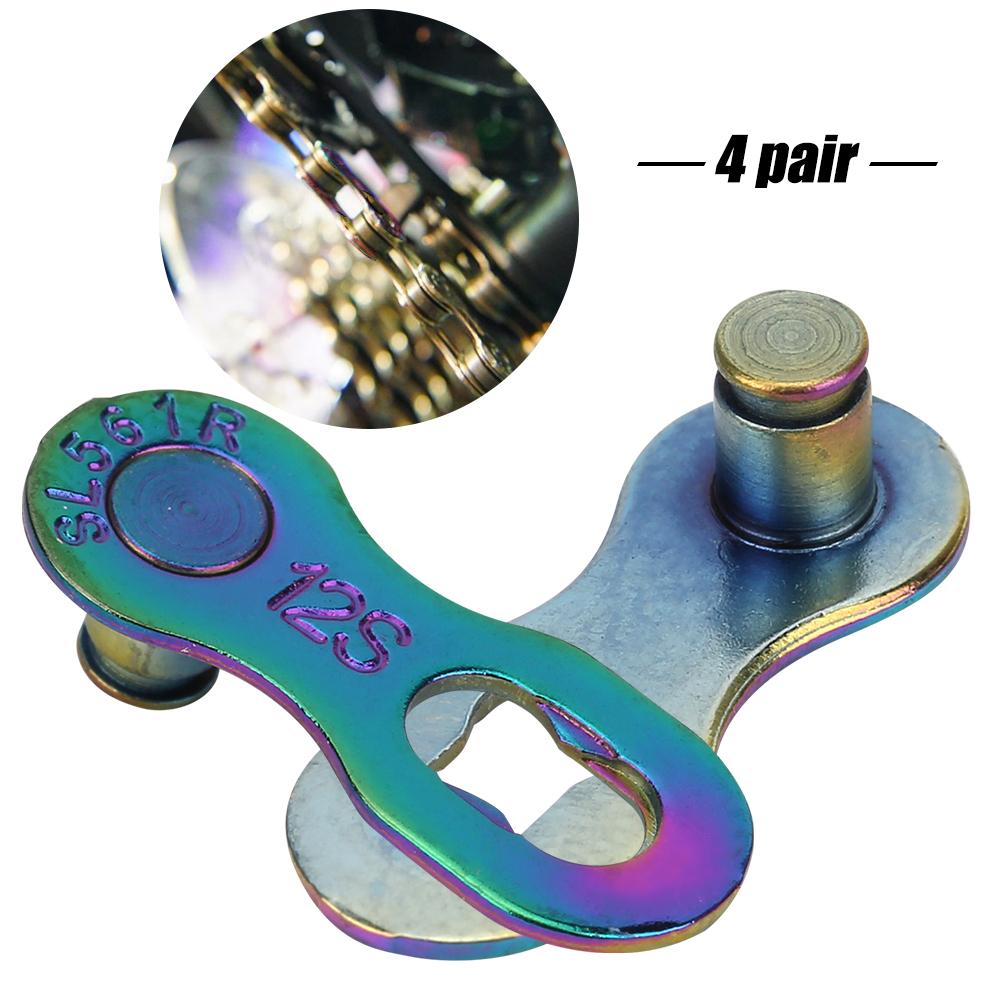 4Pair Steel Bike Bicycle 12Speed Chain Missing Link Connector Parts Cycling Accessorycolorful