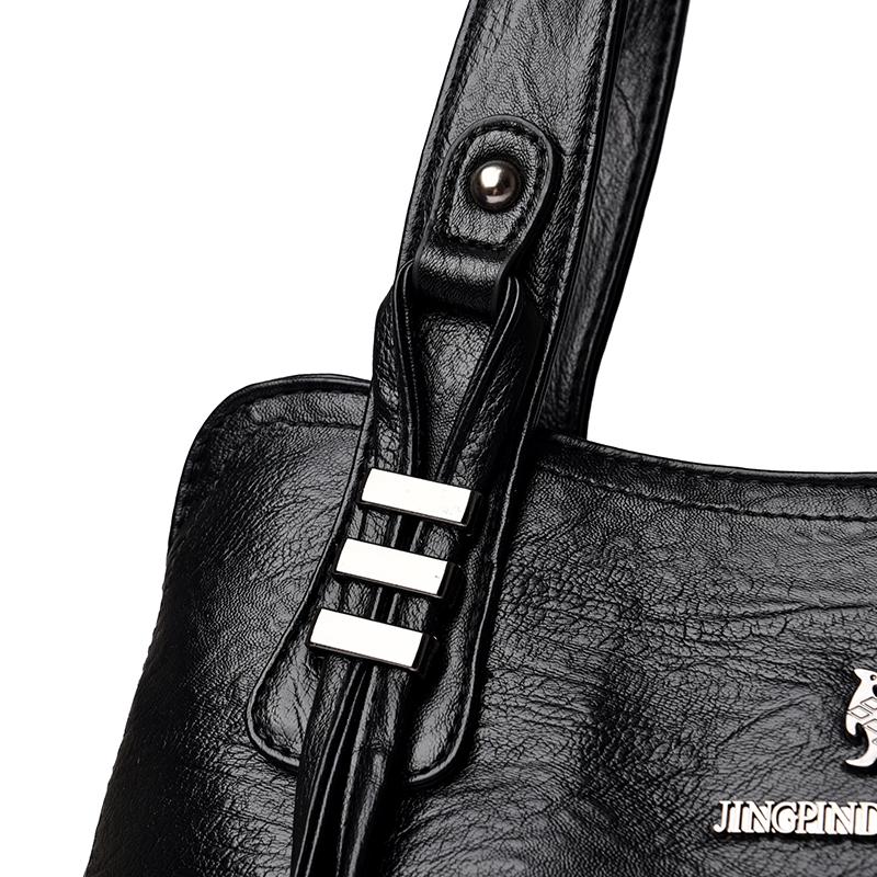 Women's Soft Leather Bag Solid Color Tote Bag Mother Bag Crossbody Bag