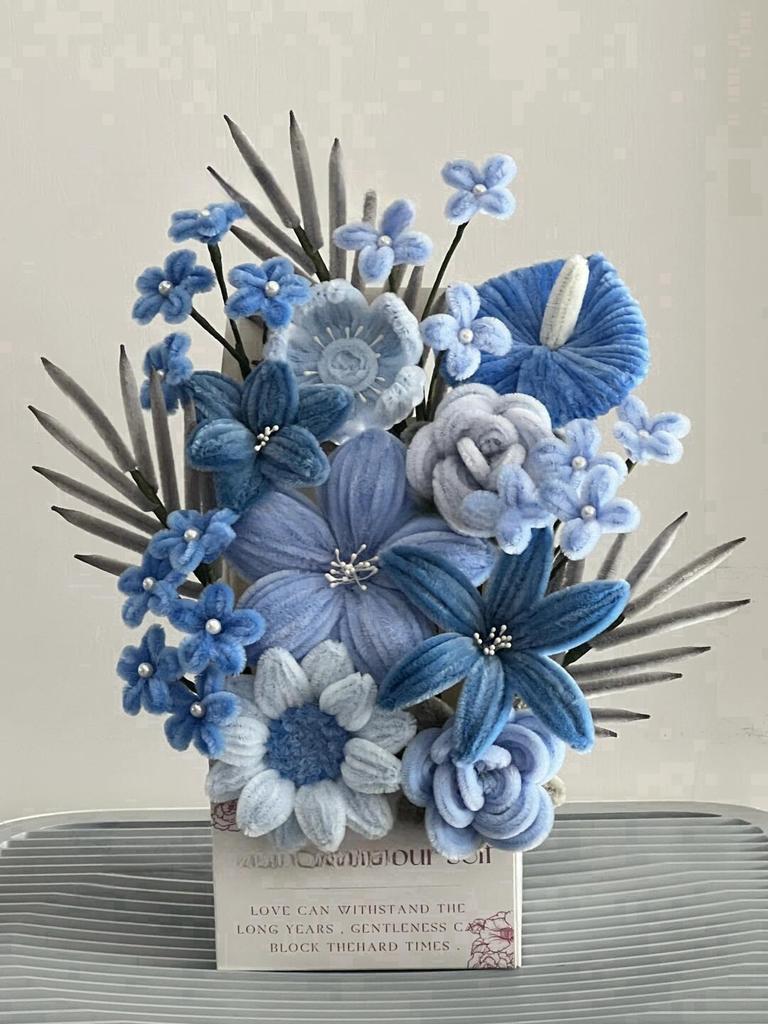 Kit DIY Buchet de Flori cu Legătură Răsucită - Cadou de Crăciun Perfect pentru Prieteni