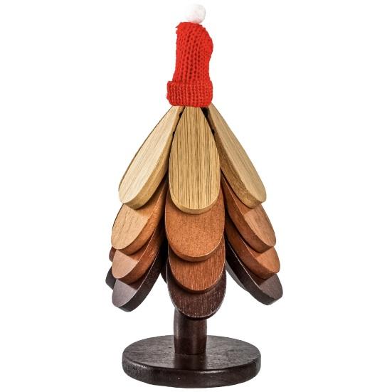 Christmas Tree Trivet Set Wooden Heat-Resistant Coasters with Stand Festive Table Protector for Hot Dishes & Holiday Decor