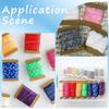 SUNNYCLUE 50Pcs Cardboard Spool Bulk Flat Thread Bobbin Kraft Paper Floss Embroidery Ribbon Holder Yarn Cords Line Strings Organizers Card Strings