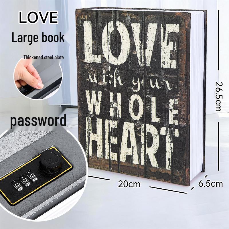 Creative Iron Book Safe: Password Protected Money Storage Box for Home or Office.