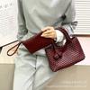 Handmade Soft Leather Woven Portable Women's Bag 2025 New Shoulder Messenger Women's Bag Unique Design Fashionable and Versatile Foreign Style