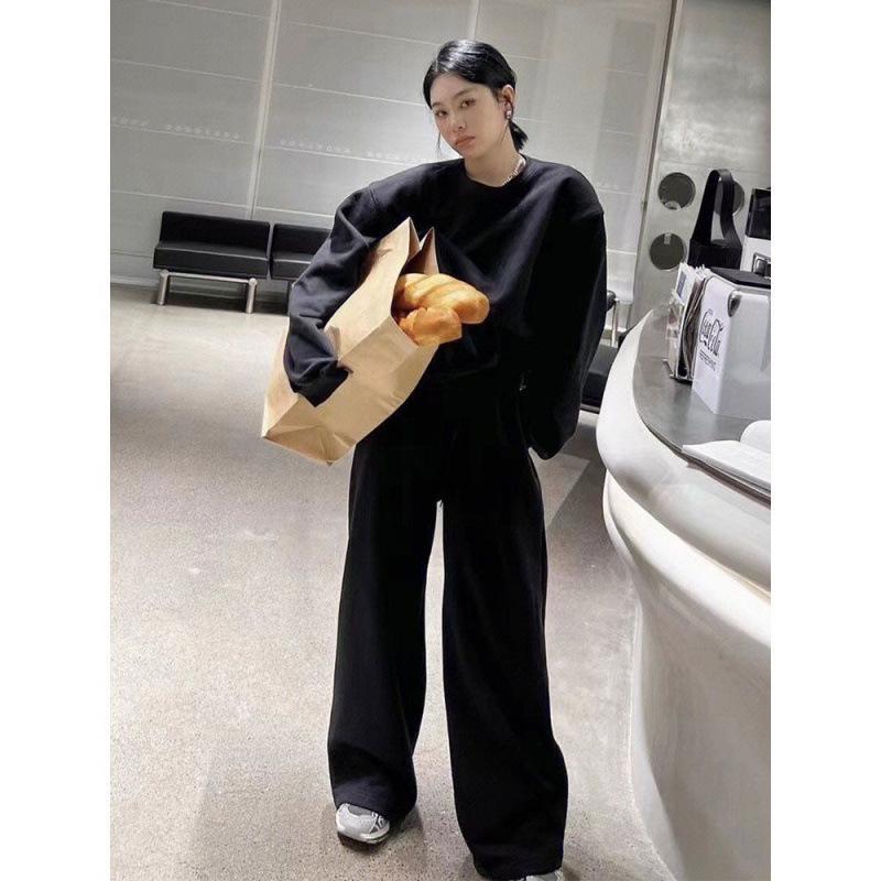 

Женский стильный спортивный костюм свободного кроя - Осень, толстовка с длинным рукавом, облегающий повседневный комплект из двух частей 4XL for 100-115kg