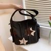 American Retro Star Canvas Backpack - Large Capacity, Stylish & Versatile Shoulder Bag