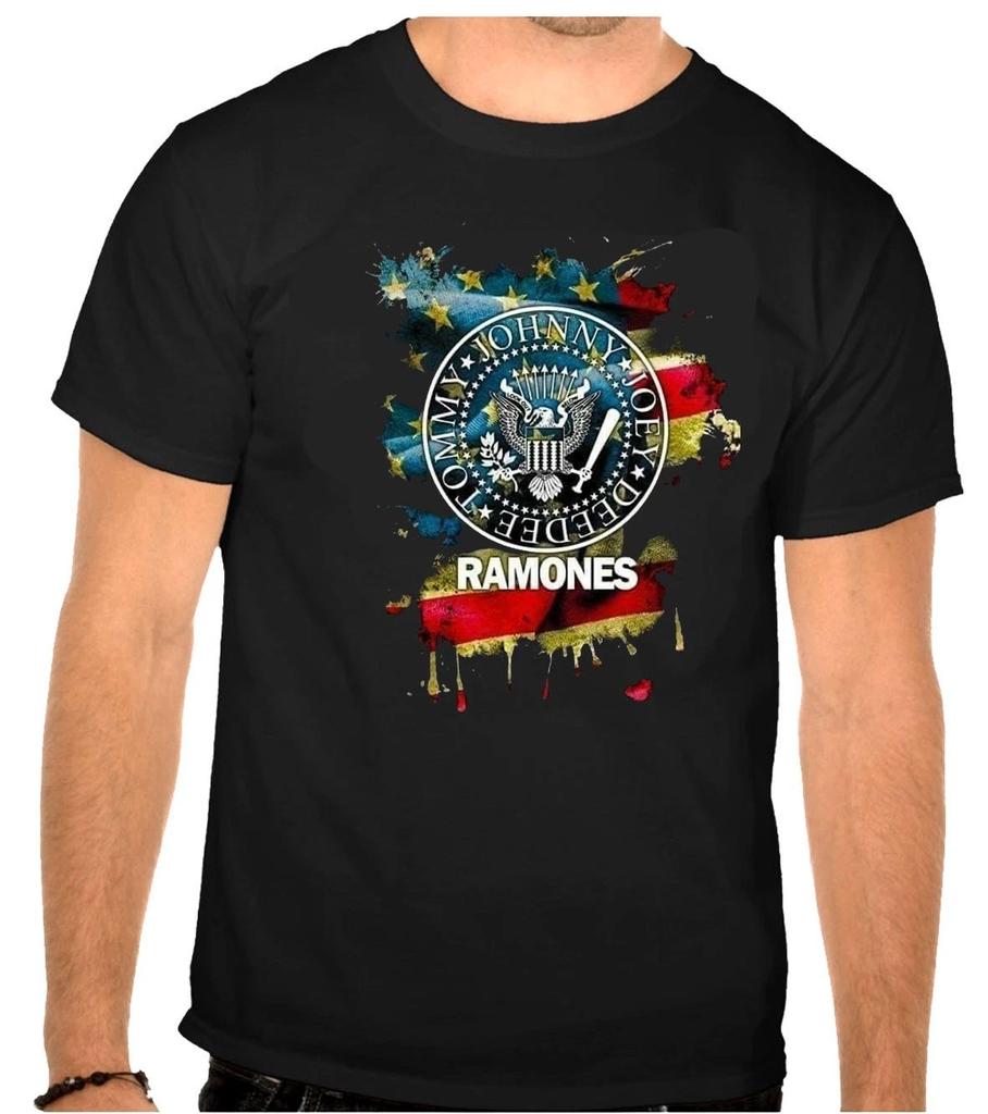 Ramones Rock Music Logo Black T-Shirt -1286-