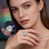 Rhinestone Band Ring Cubic Zirconia Heart Rhinestones Women Sparkling Elegant