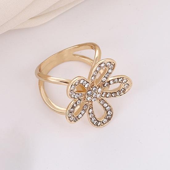 Scarf Ring Buckle And Slides for Women Rhinestone Flower Tshirt Tie Clip Floral Belt Scarf Pin Buckle for Dress Shirts Clothing Accessories