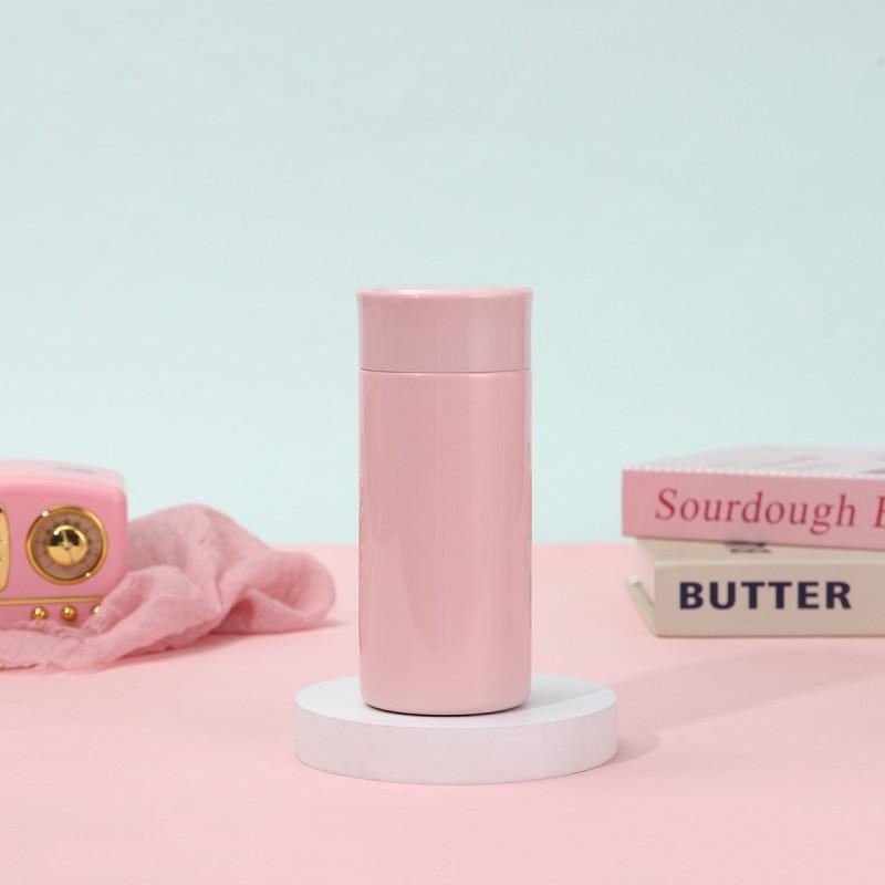 Compact Pastel Pocket Thermos 200ml Double Wall Vacuum Insulated Stainless Steel Cup Women Men Travel Office