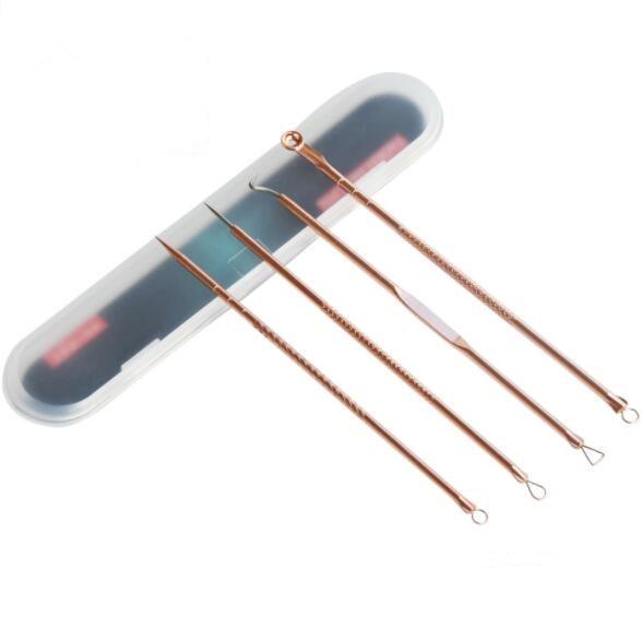 4Pcs/set Acne Blackhead Removal  Stainless Pimple Spot Comedone Extractor Beauty Face Clean Care Tools Facial Pore Cleanser