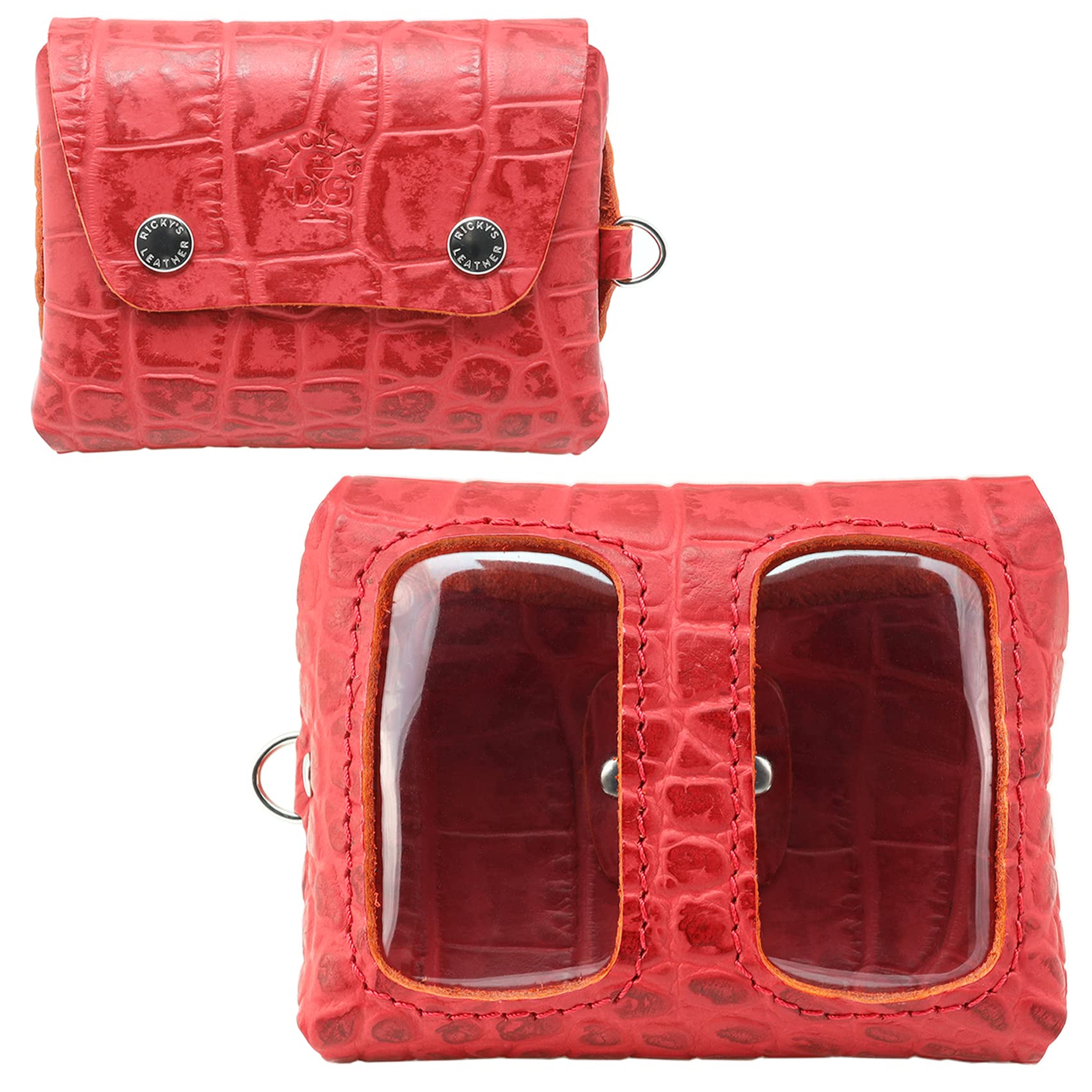 

Double Smart Key Case Type II Embossed Croco Red Compatible with almost all models Storage of 2 smart keys Horizontal Wallet Card Holder Key Case