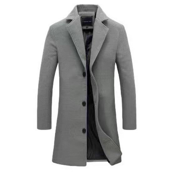 2025 Plus Size Casual Wool Blend Single-Breasted Trench Coat