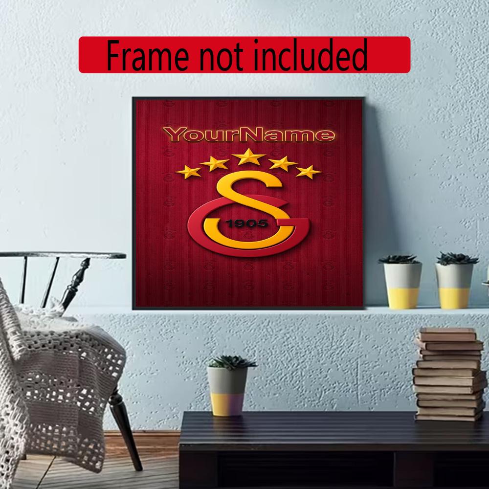 Galatasaray Personalized Name Round Diamond Painting Kit Diamond Embroidery Painting Rhinestones Mosaic Frameless Handwork Decoration Arts