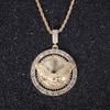 New 45cm Alloy Pendant, Diamond-set Rotatable Eagle Necklace, HIPHOP Rap Punk Personality Item.