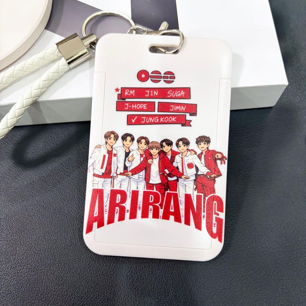 BTS Arirang Weltreise Kartenhalter mit geflochtenem Lanyard, Bangtan Boys Kpop Ausweisetui, ARMY Fans Sammlerstück