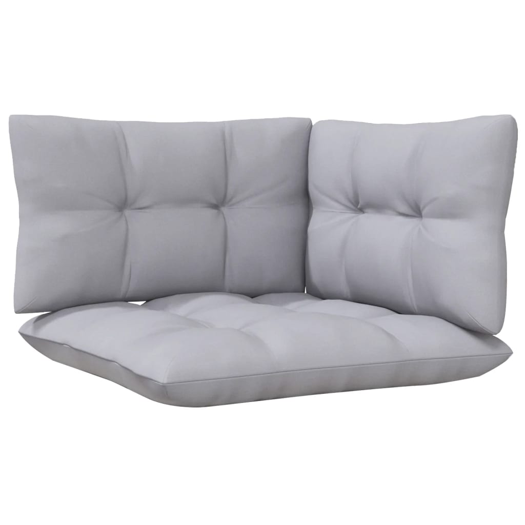 Vidaxl 2-Seater Garden Sofa with Grey Cushions, Pine Wood