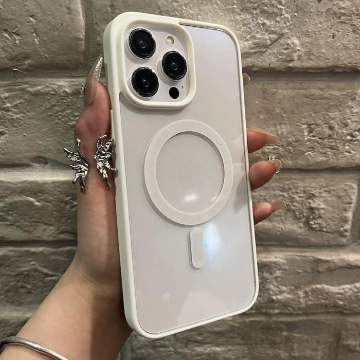 For Magsafe Wireless Charge Case For iPhone 11 12 13 14 15 Pro X XR XS Max 7 8 Plus Magnetic Bumper Transparent Cover