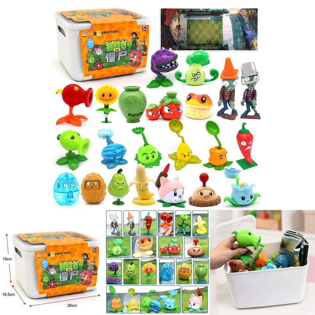 Plants Vs Zombies Childrens Toy Set With Storage Box 22 Pieces For Creative Play And Gift
