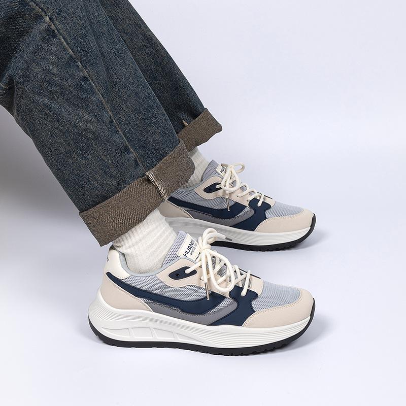Global Popular Mesh Sports Shoes Men's ZHQ-XA370 Summer Versatile Thick-soled Trendy Shoes Mesh Breathable Dad Shoes