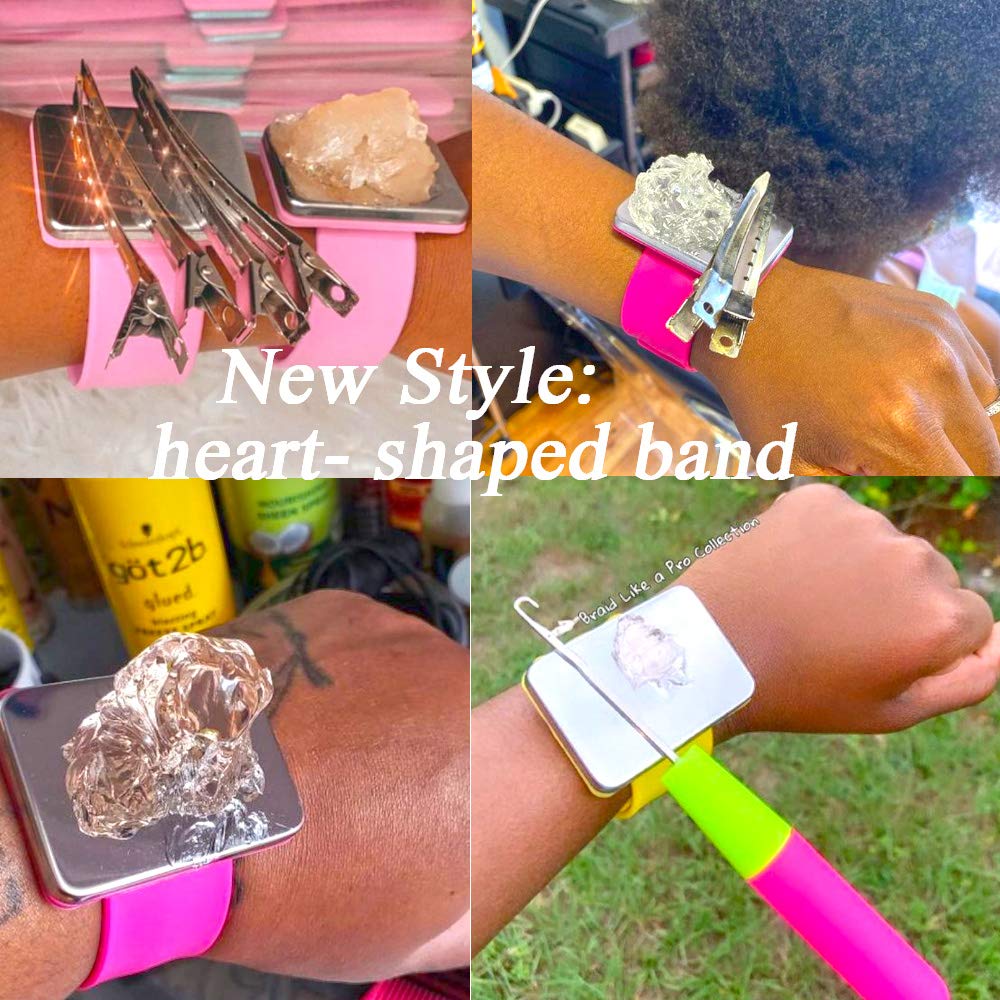 Braider Band and Comb Magnetic Braider Wristband With Parting Comb Bobbie Pin Hair Clips Magnetic Bracelet For Hairstylist Braiding Band Pin Holder