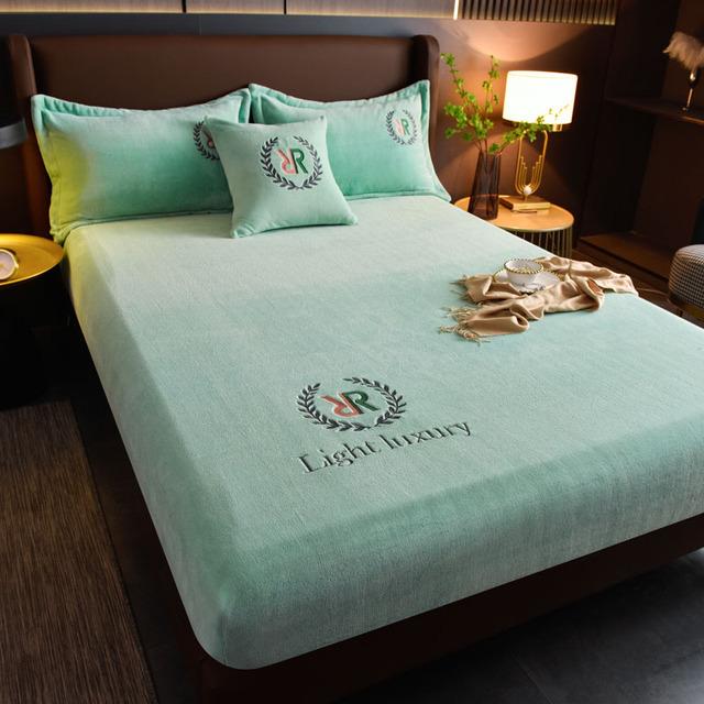 

Нескользящее покрывало, однотонное прикроватное покрывало, одеяло для спальни, супермягкое защитное покрывало с эластичной резинкой, простыня 180x200x25cm