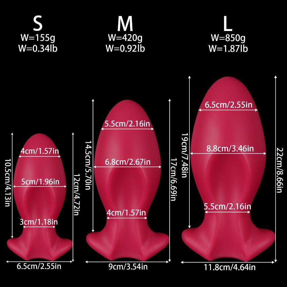 Liquid Silicone Egg Anal Plug Smooth Grooved Easy Insert SM Toy