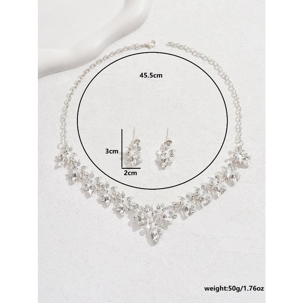 Atmospheric Bridal Necklace Earrings Zircon Wedding Jewelry