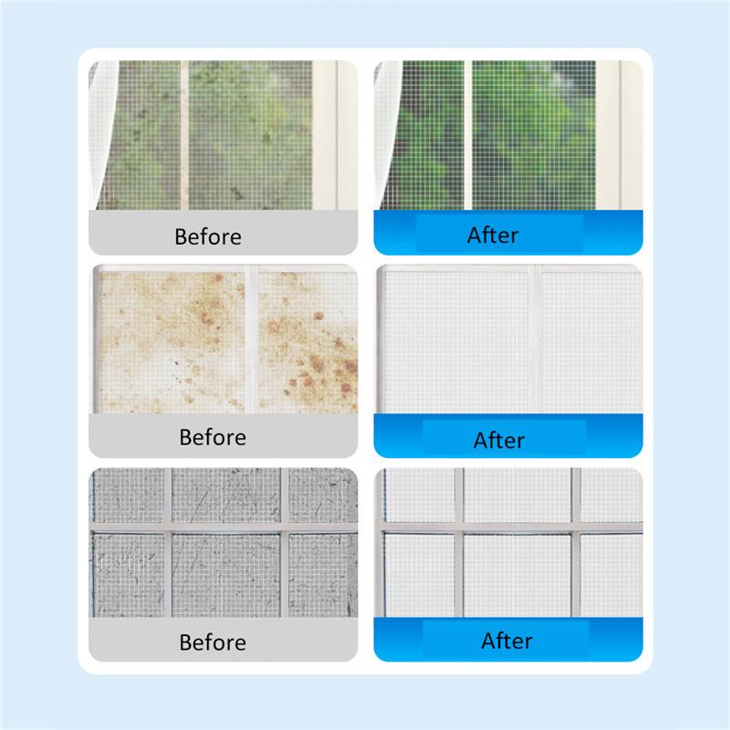 No-Rinse Window Screen Cleaner Powerful Stain & Grease Remover for Fiberglass & Metal Mesh Cleaning Spray Without Removing Screens