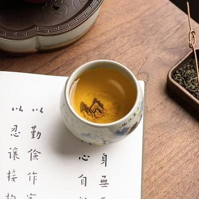 1PC Tazza da Tè Squisita Smalto Crepato Ghiaccio Tazze da Tè in Ceramica Porcellana Dipinta a Mano Tazza da Maestro Tazza da Tè Squisita Accessori per il Tè