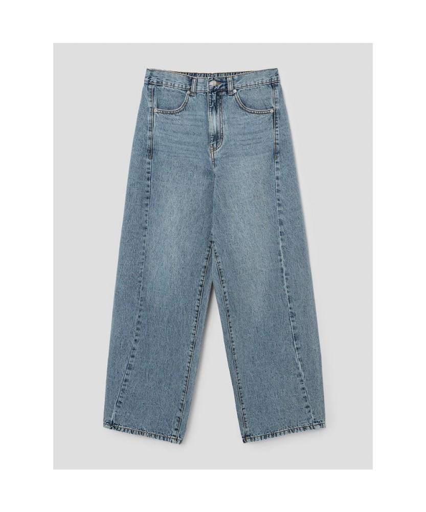 8SECONDS Half-Waist Balloon Fit Lightweight Denim Blue