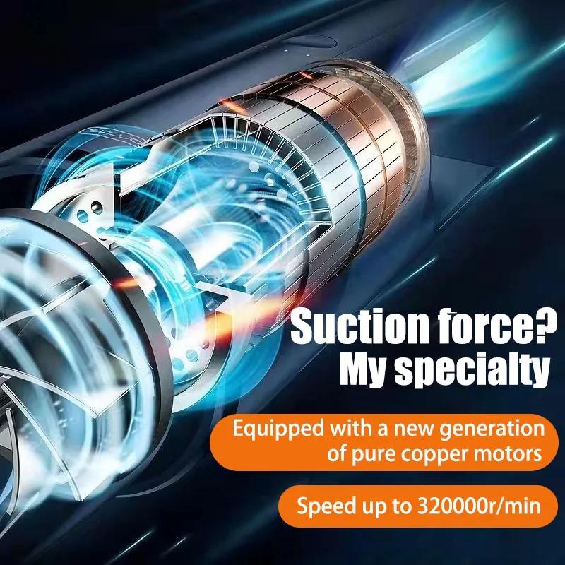 Neuer 90000PA Autostaubsauger, 120 W, leistungsstarker Nass- und Trocken-Handstaubsauger, kabelloser Handstaubsauger, starke Saugkraft, doppelter Verwendungszweck für Auto und Zuhause