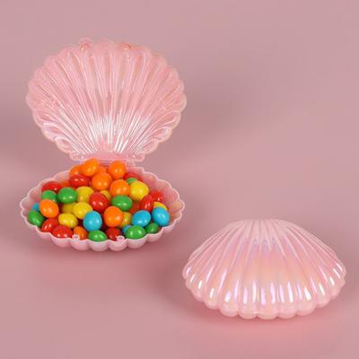 1 Pcs Cute Shell Plastic Candy Box Makeup Jewelry Storage Boxes Wedding Birthday Baby Shower Gift Box Party Favor Decor