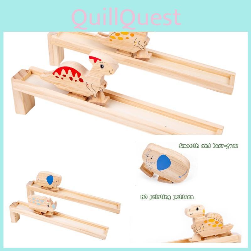 Wooden Dinosaur Ramp Toy For Kids' Concentration Development Non-electric Diy Colorful Packaging