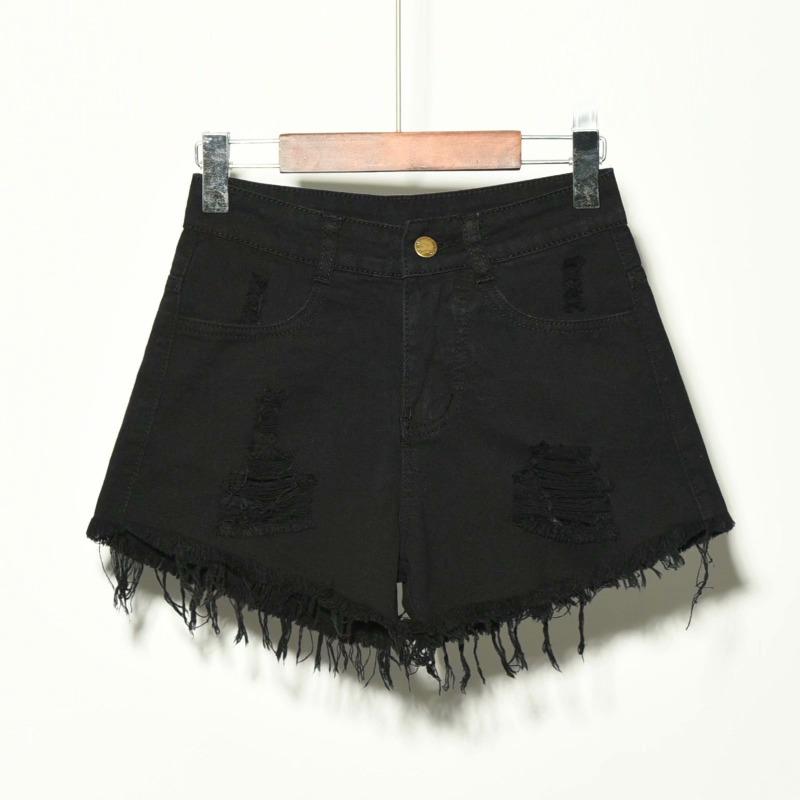 Summer new loose ripped edging women's denim shorts women's wide-leg pants women's pants