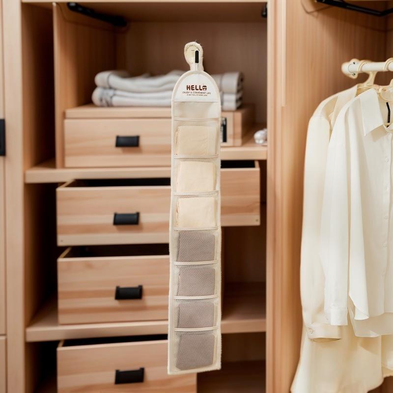 1pcs Woven Hanging Storage Bags, Odorless, Space-Saving Organizer for Home and Bedroom, Easy Access for Small Items