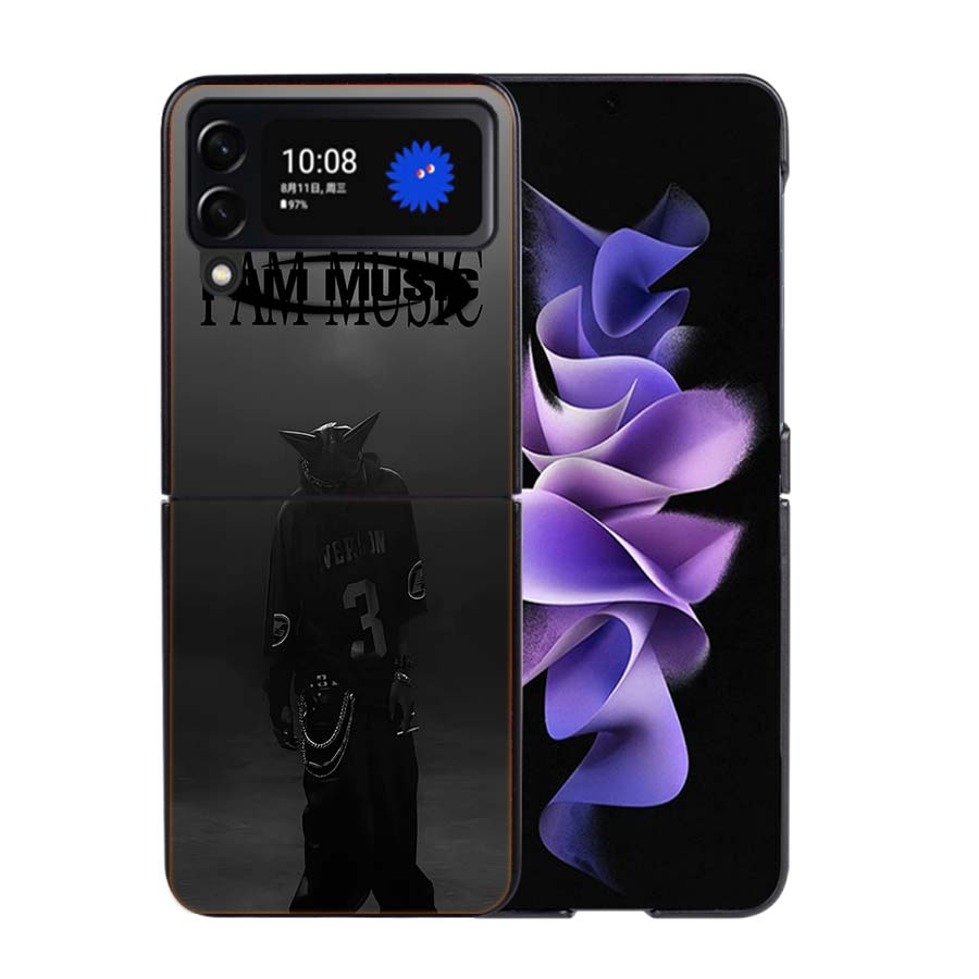 I AM MUSIC P-Playboi Carti Phone Case For Samsung Z Flip 7 6 5G Galaxy Z Flip4 Z Flip5 Z Flip3 Coque Black Hard PC Shell Protect
