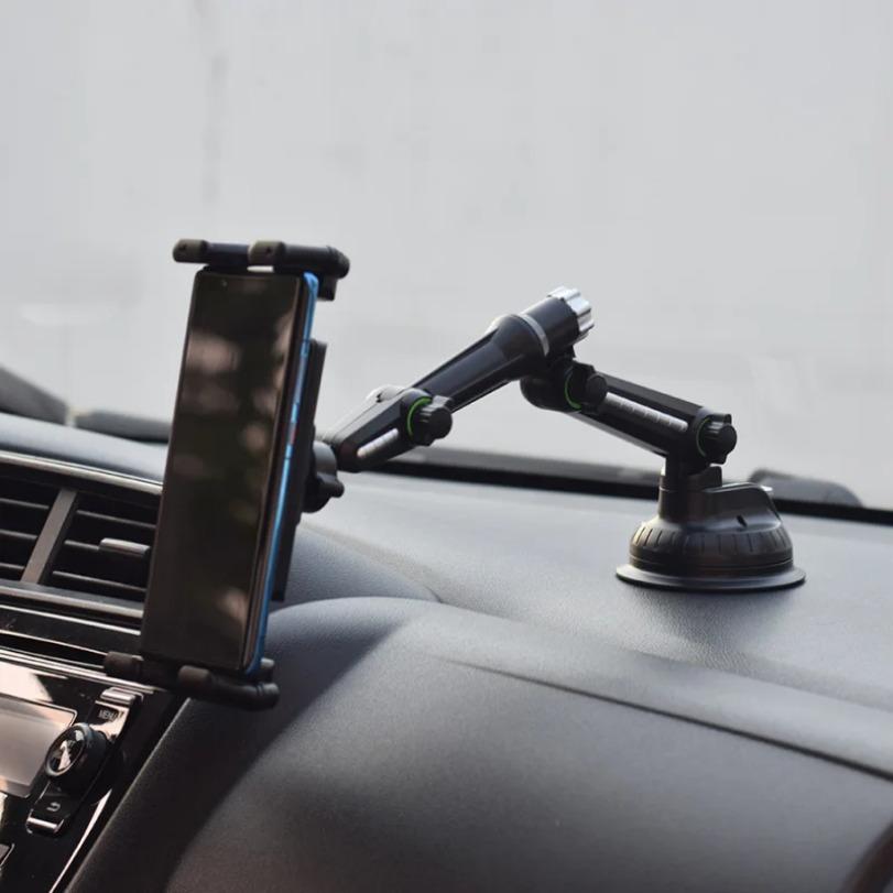 Car Phone Tablet Holder Adjustable Long Arm Dashboard Sucker GPS Stand For iPhone 16 15 Samsung iPad Air4-13'' Cellphone Bracket
