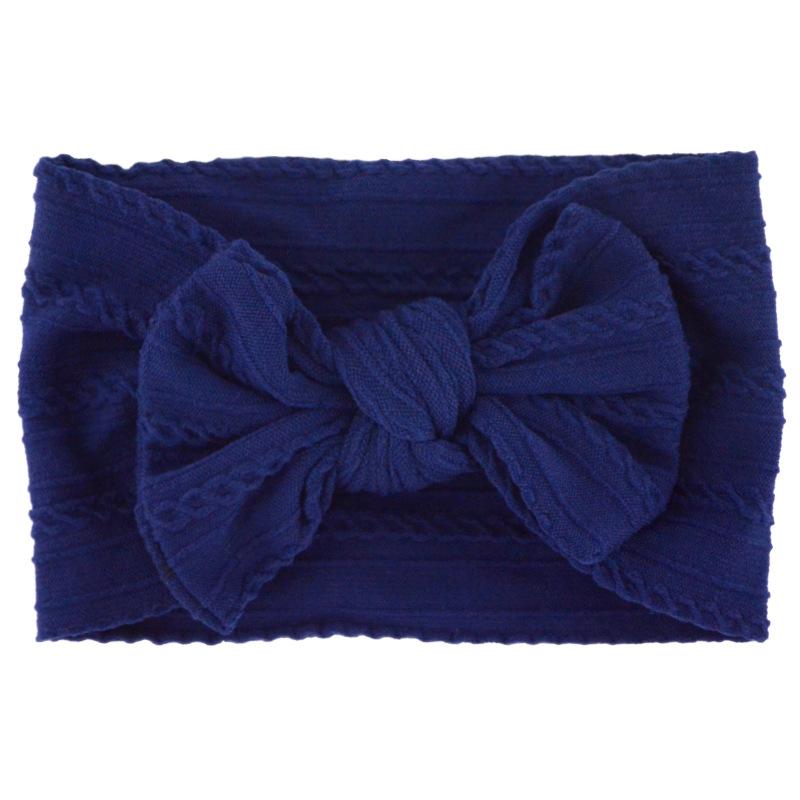 Solid Color Bow Baby Headbands, Soft Elastic Nylon Wide Hairbands for Infants