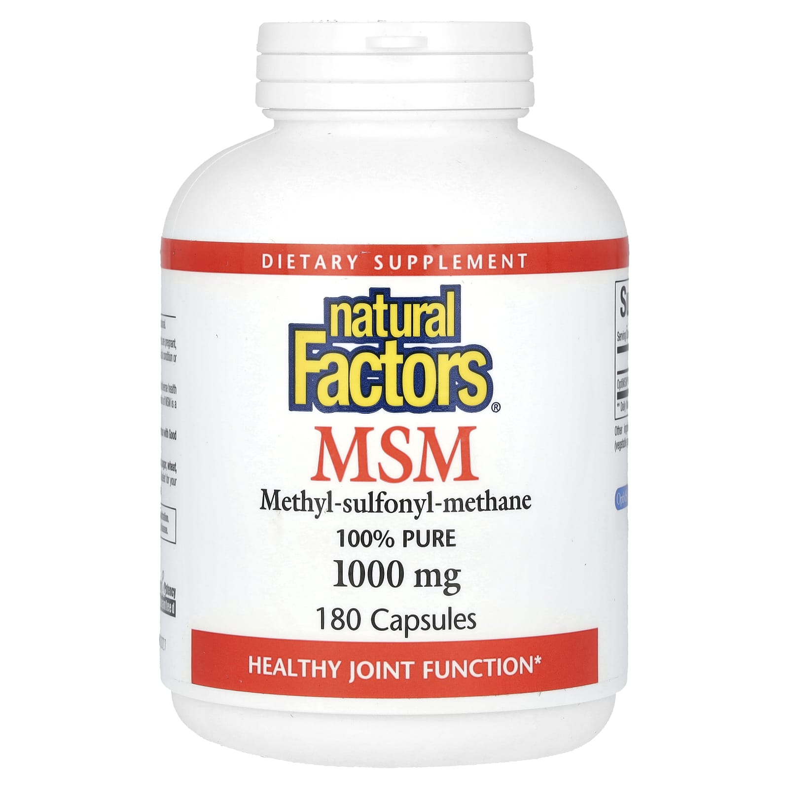 

MSM, Methylsulfonylmethane, 1,000Mg, 180 Capsules