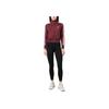 Adidas Logo Stripe High Collar Zip Jacket Women Outerwear Burgundy IB7406