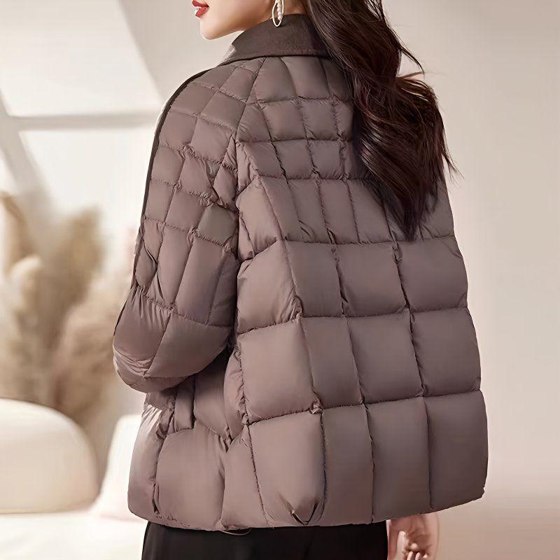 Women's Winter Fashion White Duck Down Coat - 2025 New Stylish Loose Fit for Young Moms & Elders
