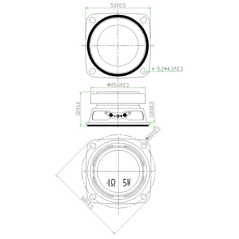 DIY Sound Speaker 53MM Mini Speaker for DIY Projects 53mm 4Ohm 5W Portable Speaker 2inch 5W for Full-Ranges Multimedias