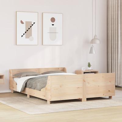 Vidaxl Bed Frame Without Mattress, 160X200 Cm, Solid Pine Wood