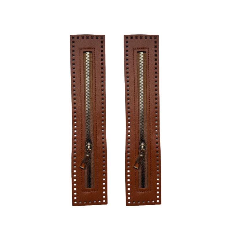 1/2pcs 27cm Long Leather Zipper Useful For Crochet Bag Hardware Soild Zipper Sewing Accessory Useful Handbag PU Leather Zipper