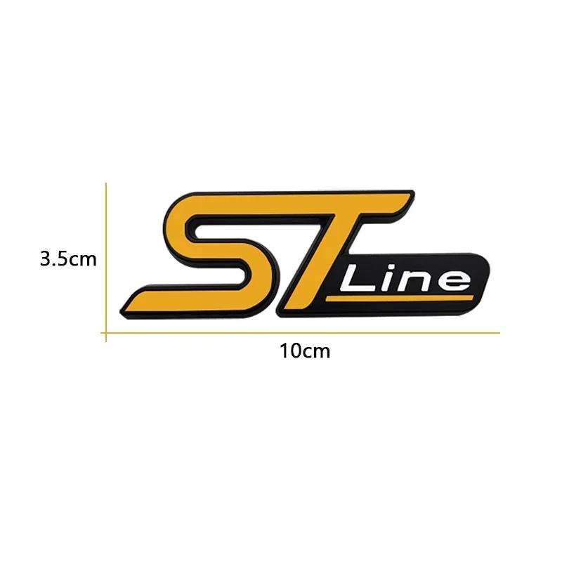 ISPN4 3D Metal ST Line Logo Car Front Grille Emblem Rear Trunk Sticker Badge Decals for Ford ST Fiesta Focus Mondeo Kuga Ranger