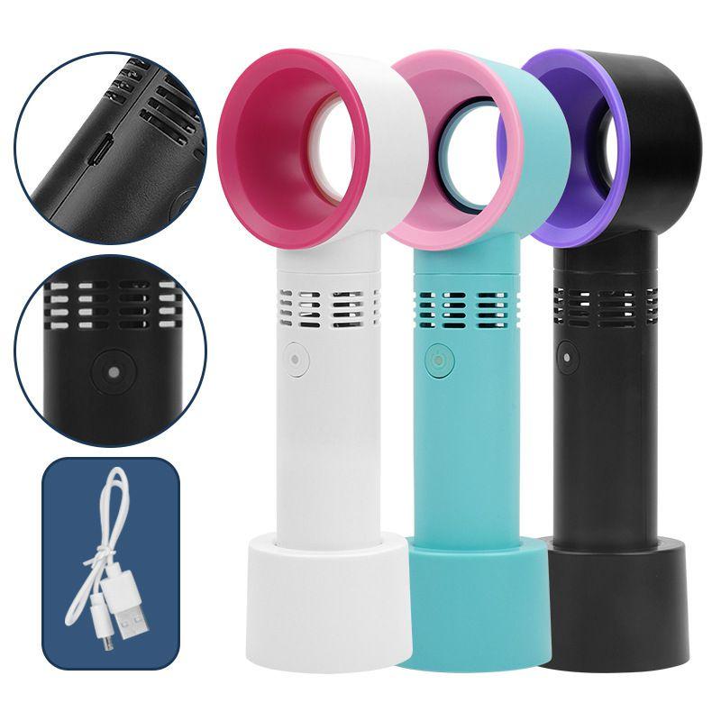 Portable 360° Bladeless Mini Fan For Eyelash Drying And Cooling Usb Rechargeable Handheld And Quiet