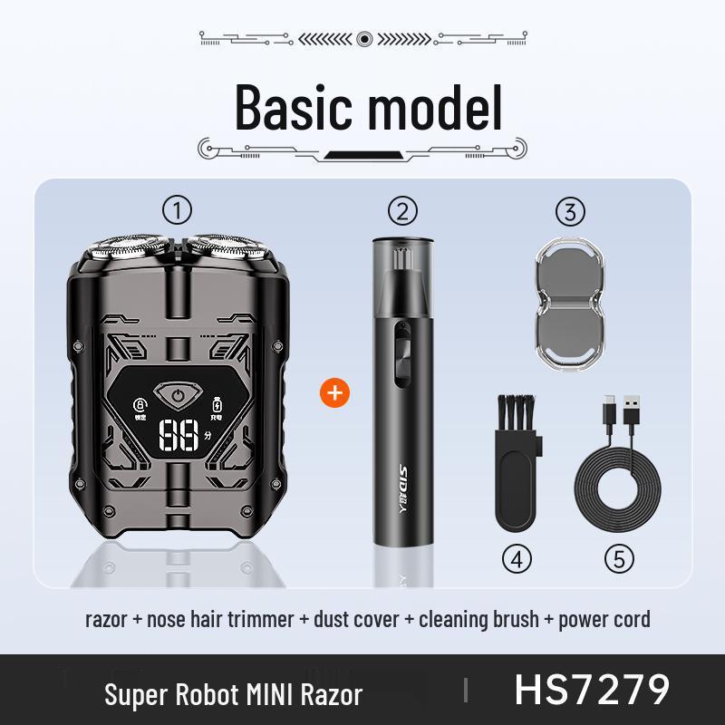 

Super Mecha 4D Floating Blade Shaver, 10W Full Body Washable Razor