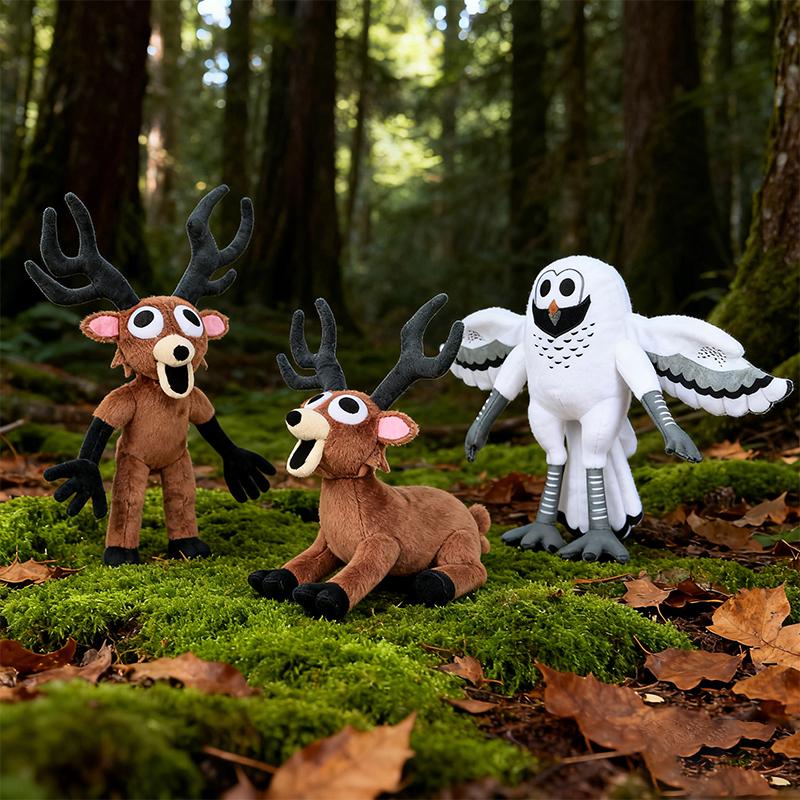 99 Nächte im Wald Hirsch Plüschtier Spiel Zubehör Neunundneunzig Eulen Spielzeug Für Fans Dekorative Wohnkultur Warme Wintergeschenke