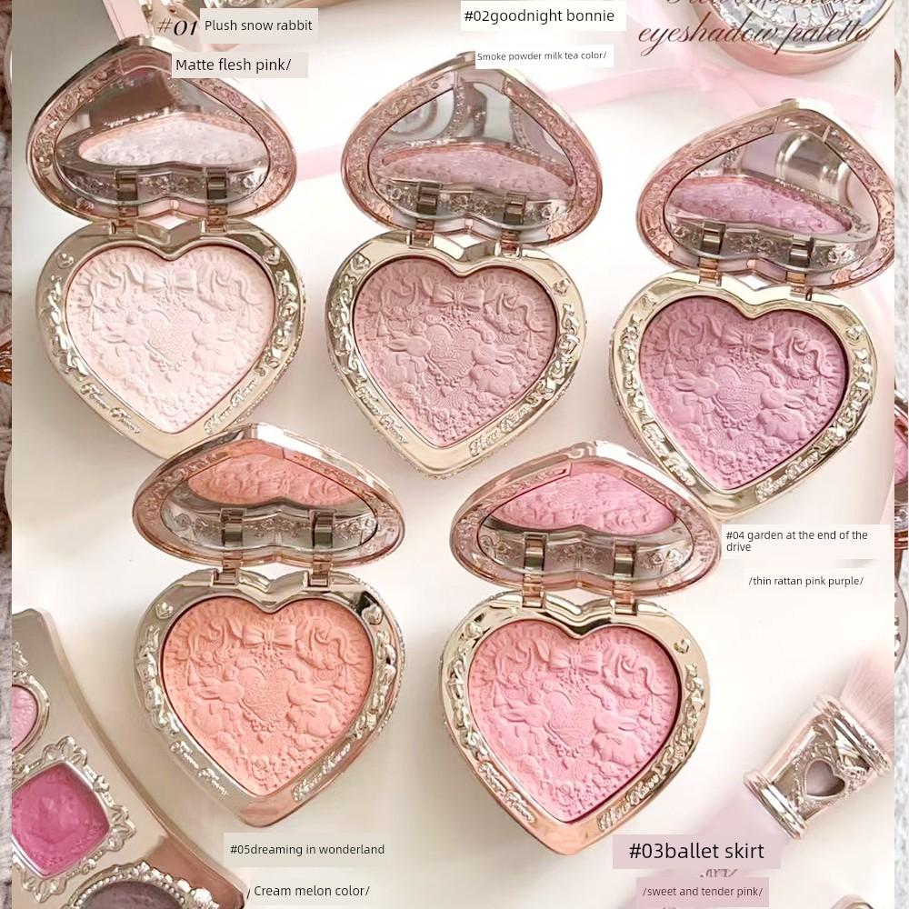 Flower Knows Bonny Garden New Series Freeze-Dried Blush 01 Expanding Color Plush Snow Rabbit No. 02 Heart-Shaped Blush